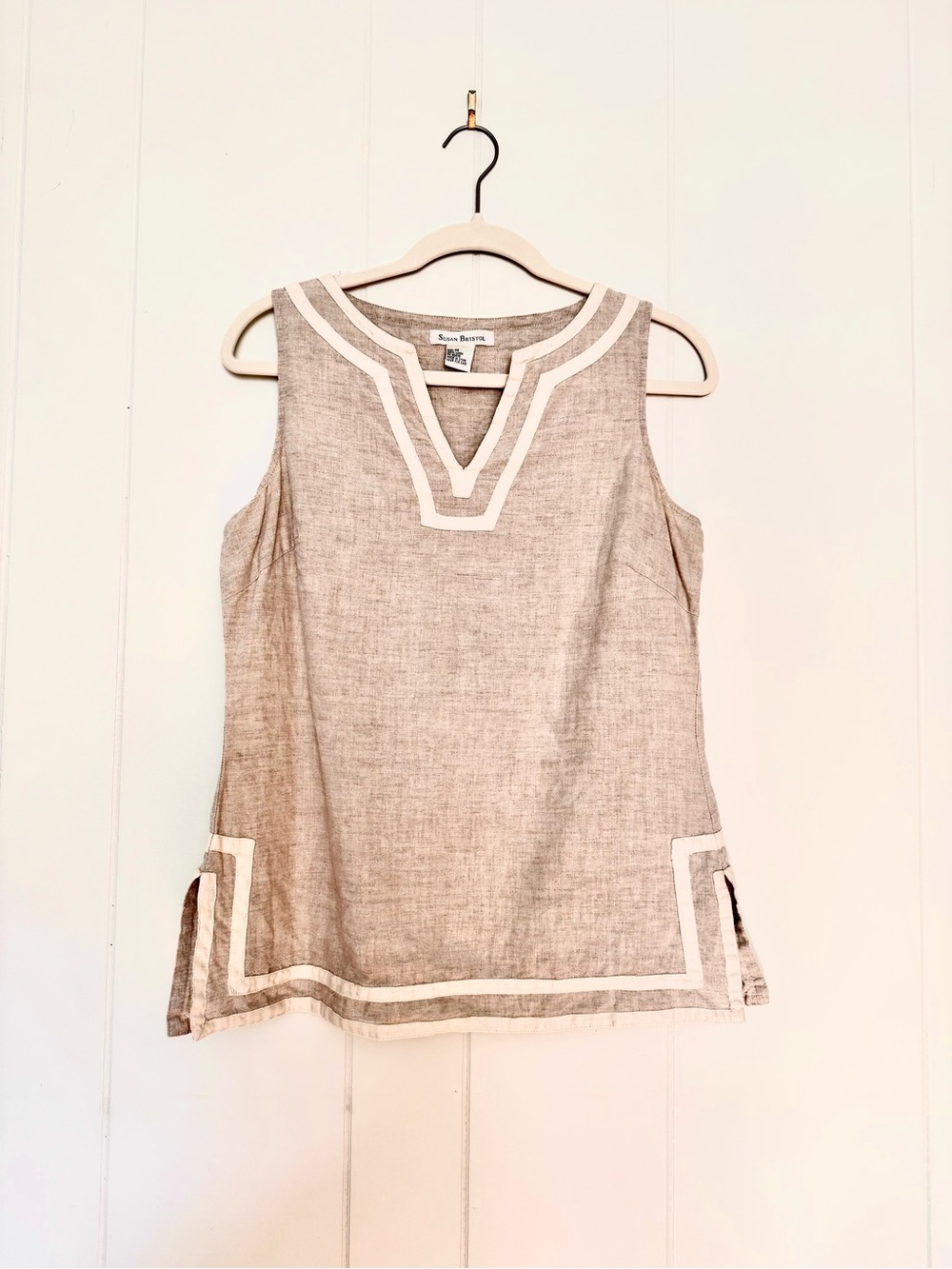Susan Bristol sleeveless linen top